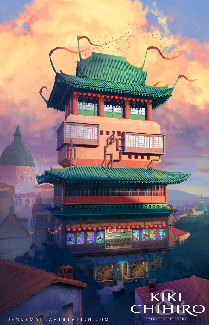 Kiki & Chihiro: Spirited Delivery , ArtStation, , ,   , Kiki,  , , Studio Ghibli, Anime Art, 