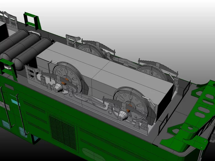 Paper model of the Soviet Shunting Industrial Electric Locomotive VL41. Part 1 - My, A train, Electric locomotive, Papercraft, 3D modeling, Hobby, Longpost