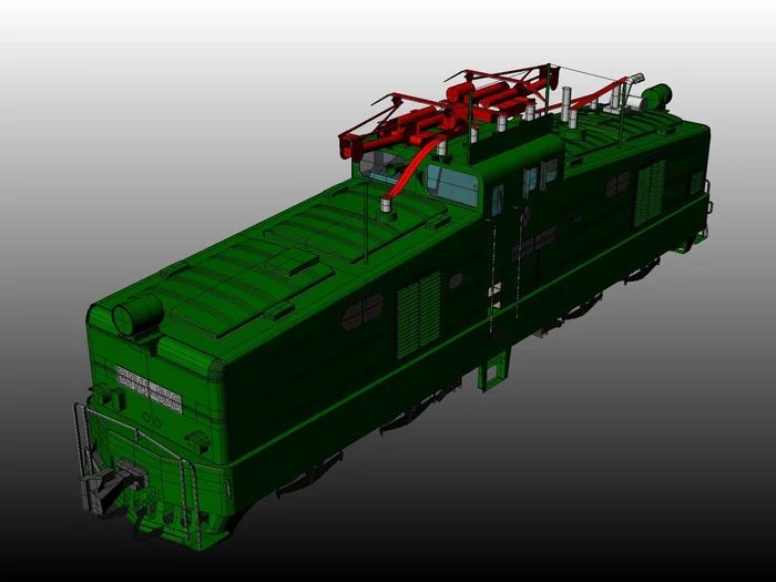 Paper model of the Soviet Shunting Industrial Electric Locomotive VL41. Part 1 - My, A train, Electric locomotive, Papercraft, 3D modeling, Hobby, Longpost