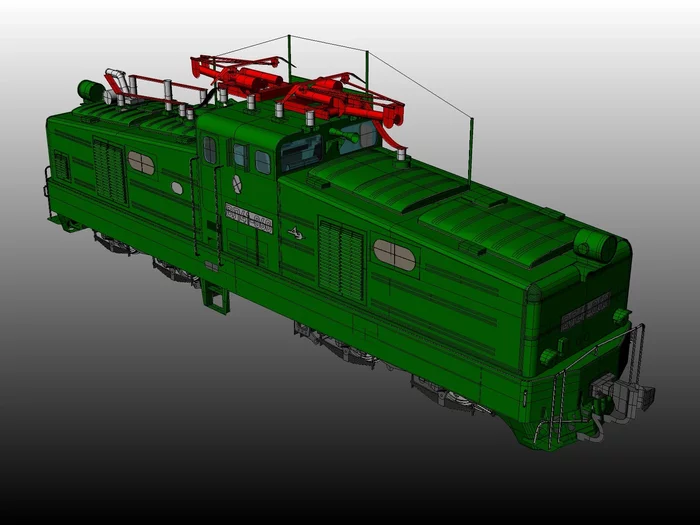 Paper model of the Soviet Shunting Industrial Electric Locomotive VL41. Part 1 - My, A train, Electric locomotive, Papercraft, 3D modeling, Hobby, Longpost