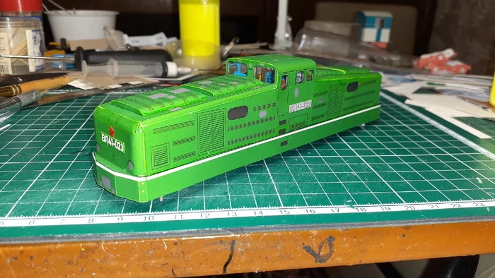 Paper model of the Soviet Shunting Industrial Electric Locomotive VL41. Part 2 - My, A train, Hobby, 3D modeling, Papercraft, Longpost