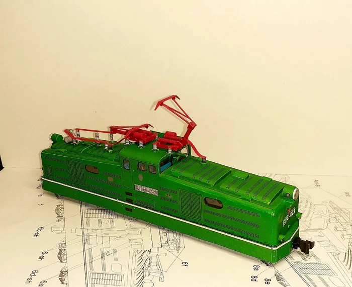 Paper model of the Soviet Shunting Industrial Electric Locomotive VL41. Part 2 - My, A train, Hobby, 3D modeling, Papercraft, Longpost