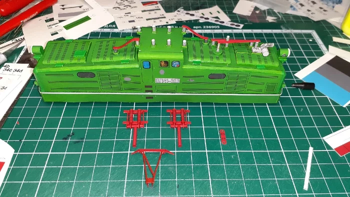 Paper model of the Soviet Shunting Industrial Electric Locomotive VL41. Part 2 - My, A train, Hobby, 3D modeling, Papercraft, Longpost