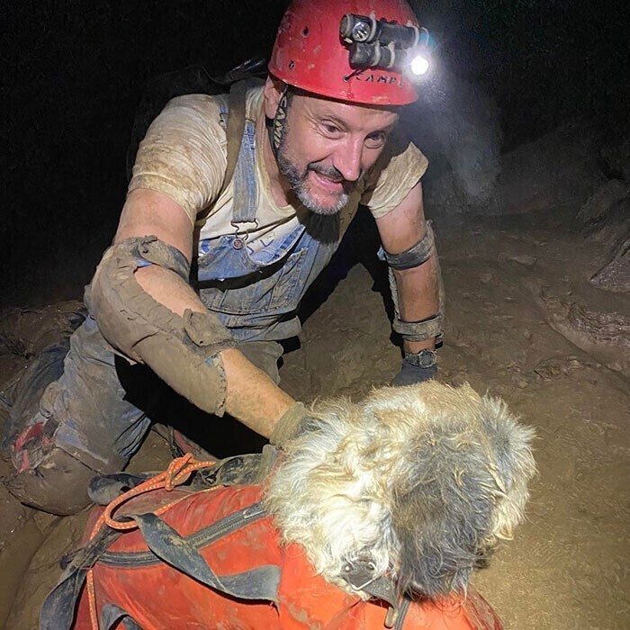 Cave explorers found a skinny dog ??that could barely move - Animal Rescue, Dog, The photo, Animals, Pets, Longpost