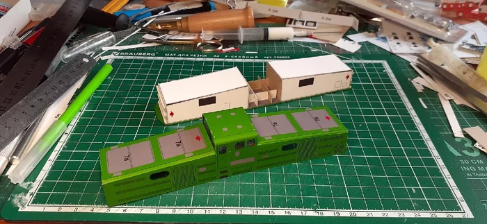Paper model of the Soviet Shunting Industrial Electric Locomotive VL41. Part 2 - My, A train, Hobby, 3D modeling, Papercraft, Longpost