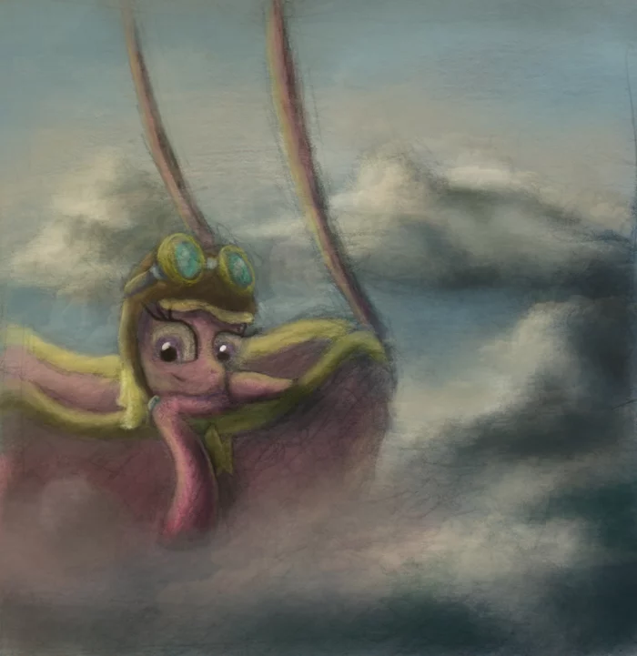 Cherry Barry pierces the clouds - My little pony, Cherry Berry