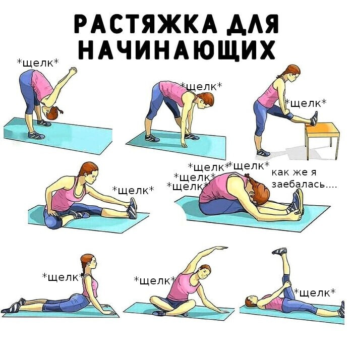 Stretching for beginners true version - Health, Humor, Comments on Peekaboo, Mat, Picture with text