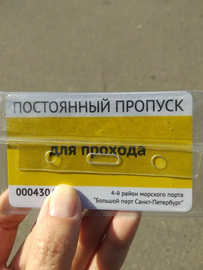 Found a pass - My, Documentation, Saint Petersburg, Port, Skip, Longpost, Found things, No rating