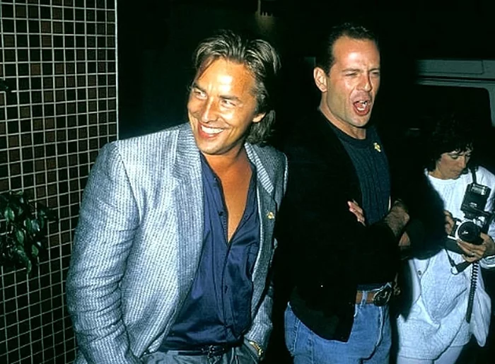 Don Johnson and Bruce Willis, 1987 - Actors and actresses, Don Johnson, Bruce willis, Miami, Toughie, Longpost