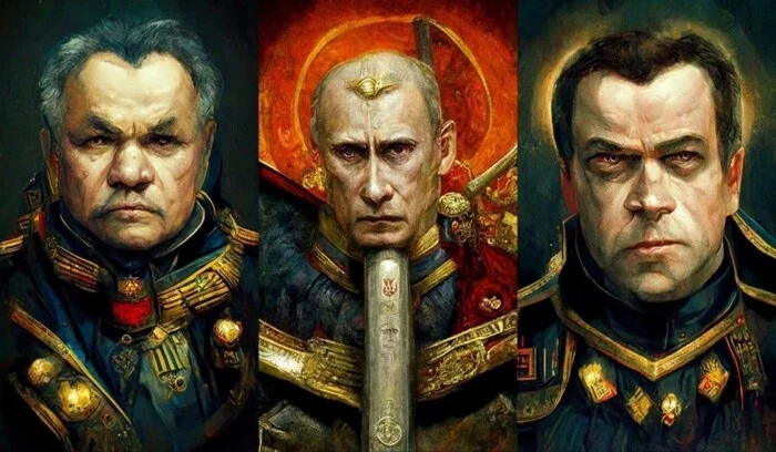 Triumvirate - Humor, Warhammer 40k, Wh humor, Midjourney, Vladimir Putin, Sergei Shoigu, Dmitry Medvedev