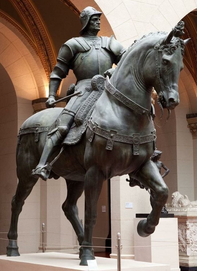 What is the horseman from the Pushkin Museum famous for and why was a monument erected to him - My, Story, Weapon, Middle Ages, Knights, Italy, Pushkin, Museum, Longpost