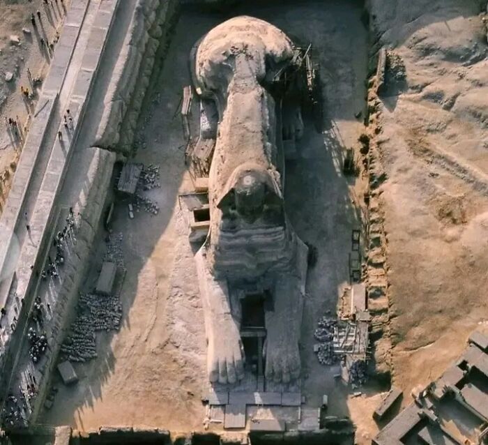 Sphinx. View from above - Sphinx, The photo, View from above, Egypt