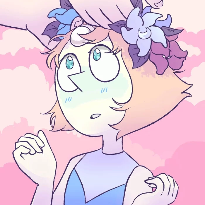Pearls with flowers - Steven universe, Art, Pearl