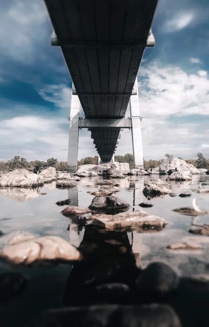 Vinogradovsky bridge - My, Mobile photography, The nature of Russia, Nature, The photo, Krasnoyarsk, Yenisei, Bridge