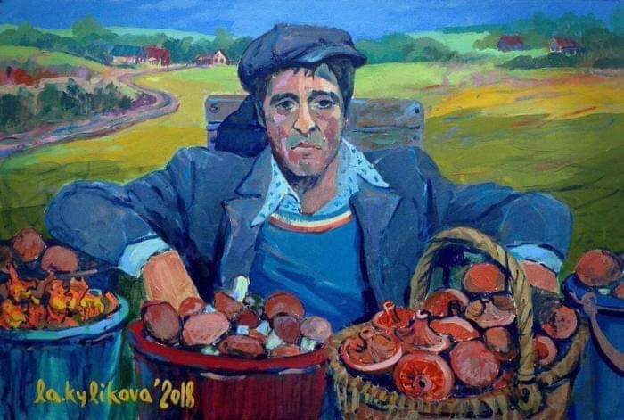 Tony Montana switched to mushrooms - Tony Montana, Mushrooms, Mushroom pickers, Silent hunt, Painting, Scarface (film)