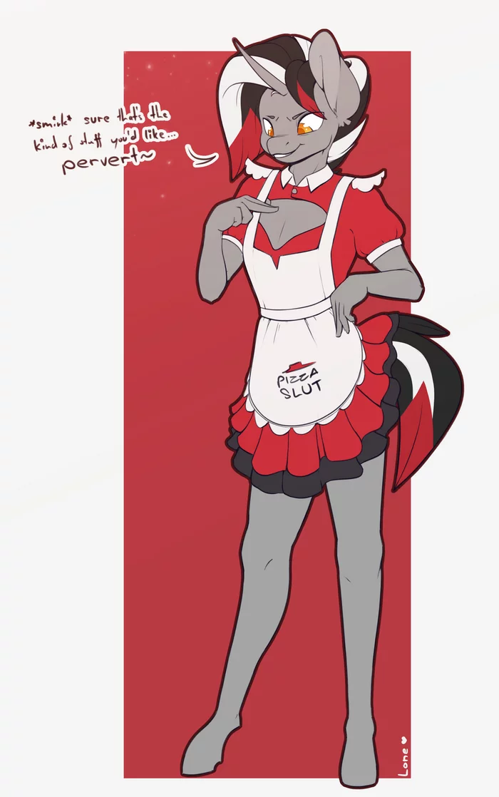 Pizzeria Maid - My little pony, Original character, MLP Trap, Anthro