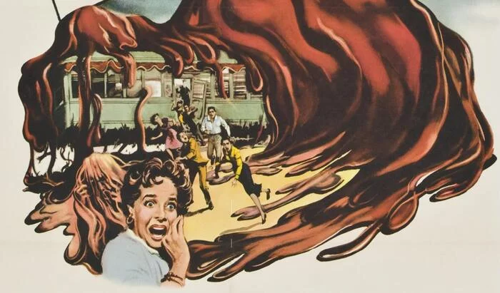 The Blob (Капля), 1958 - Моё, Старые фильмы, Монстр, Фильмы ужасов, 1958, Классика, Ретро, Лето, Ночь, Длиннопост