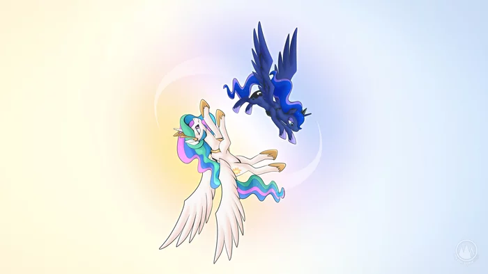 Sun and Moon Princesses - My little pony, PonyArt, Princess luna, Princess celestia, Mysticalpha