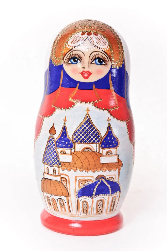 Matryoshka dressed in her native tricolor - Politics, Russia, Flag, Tricolor, Matryoshka, Holidays, Doll