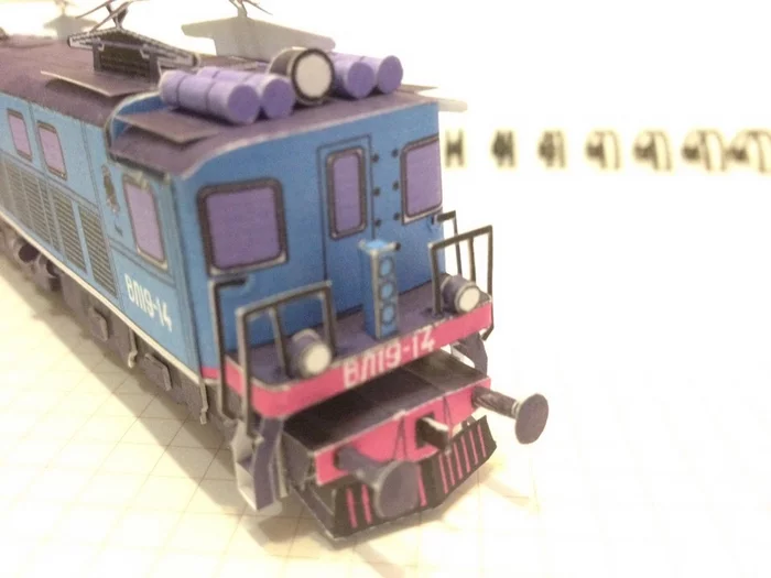 Paper model of the Soviet Electric Locomotive VL19. TT scale - My, Longpost, Papercraft, 3D modeling, Electric locomotive, Hobby
