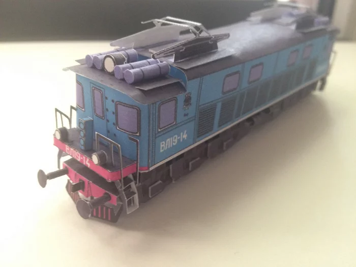 Paper model of the Soviet Electric Locomotive VL19. TT scale - My, Longpost, Papercraft, 3D modeling, Electric locomotive, Hobby