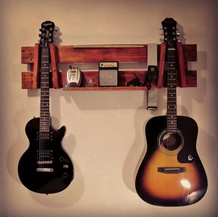 Guitar shelf - My, A shelf, Guitar, Needlework without process, Longpost