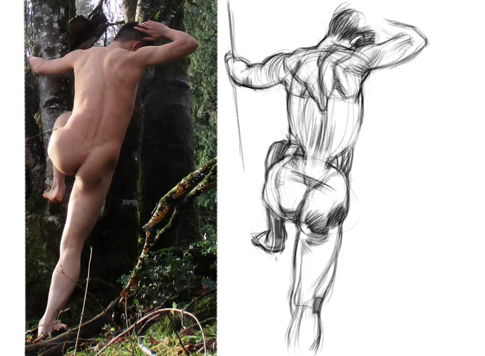 Anatomical sketches - My, Sketch, Drawing, Art, Digital, Painting, Nsfwsal