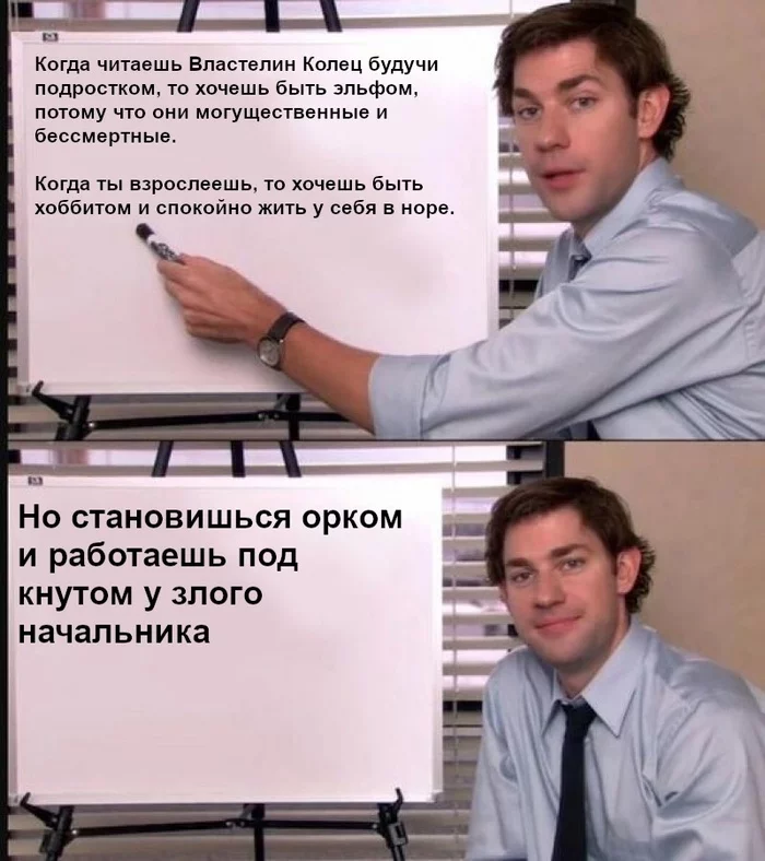 Обидно - Властелин колец, Сериал офис, Желание, Возраст, Эльфы, Хоббит, Орки, Картинка с текстом, Перевел сам