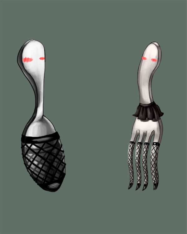 Stockings suit everyone - Art, Fork, A spoon, Stockings