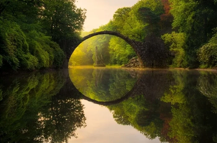 devil's bridge - The photo, beauty, Nature, Bridge, River, Germany, Europe, Reflection, beauty of nature, RГЎkotzbrГјcke, Kromlau