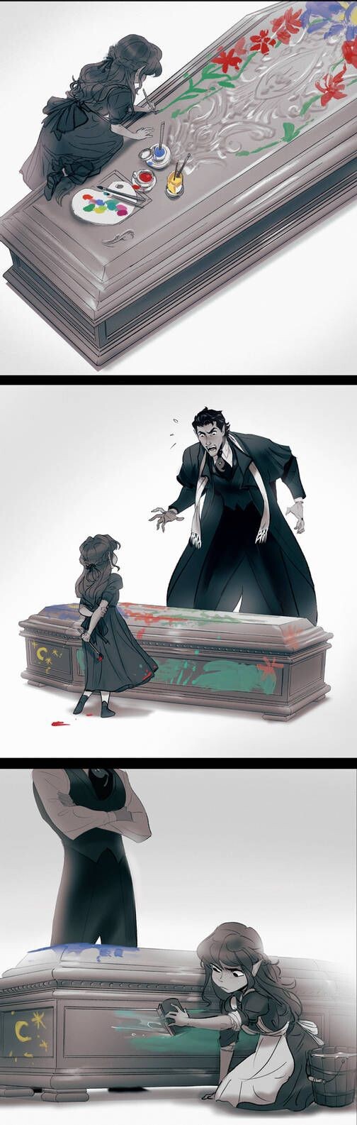 Don't draw on Dracula's coffin - Comics, Vampires, Longpost, Coffin