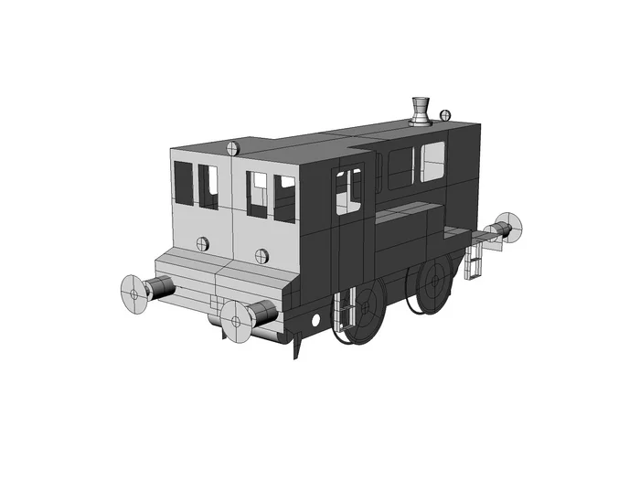 Paper model of the Md2 Shunting Diesel Locomotive. TT scale - My, Locomotive, Locomotive, Hobby, Longpost, Papercraft, 3D modeling