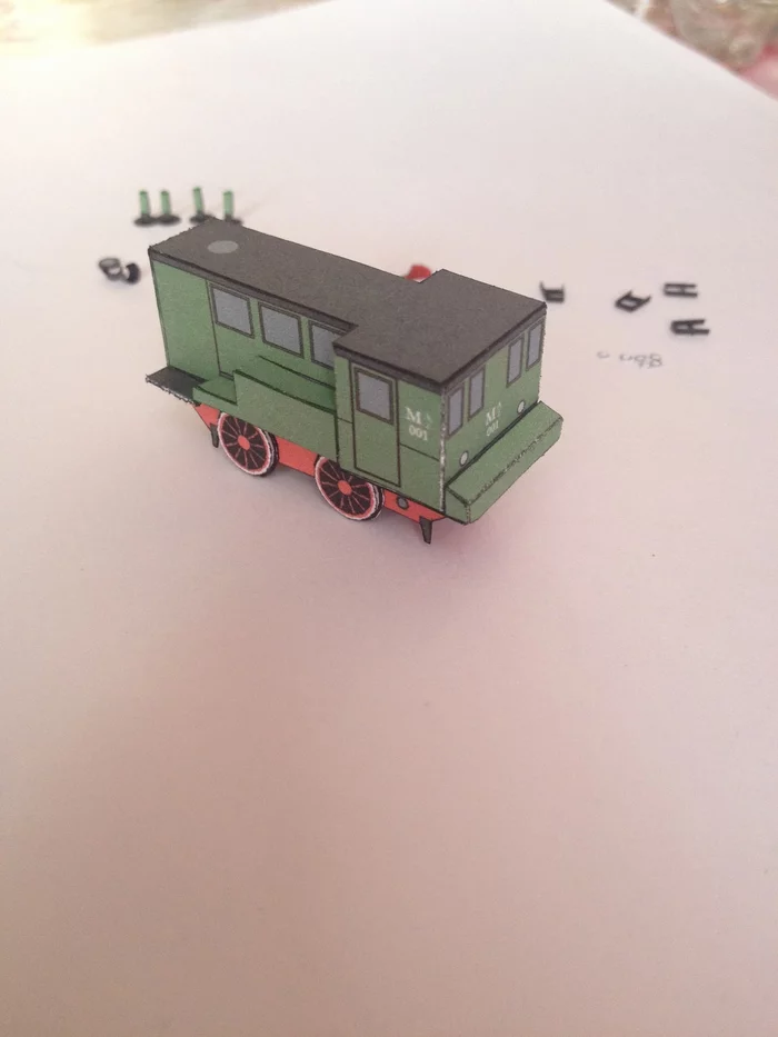 Paper model of the Md2 Shunting Diesel Locomotive. TT scale - My, Locomotive, Locomotive, Hobby, Longpost, Papercraft, 3D modeling