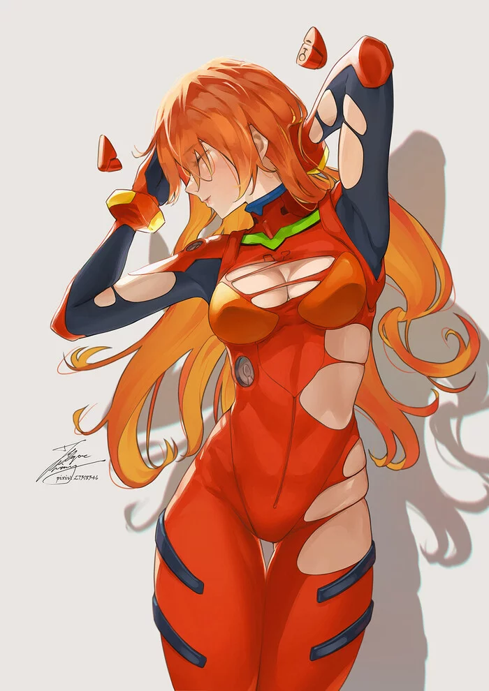 Продолжение поста «Asuka» - Арт, Artstation, Аниме, Evangelion, Asuka Langley, Anime Art, Ответ на пост