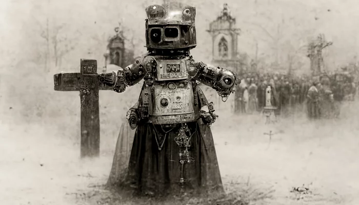 Robots in Victorian Aesthetics - My, Нейронные сети, Midjourney, Robot, Landscape, The Elder Scrolls III: Morrowind, Gta vice city, Artificial Intelligence, Steampunk, Longpost