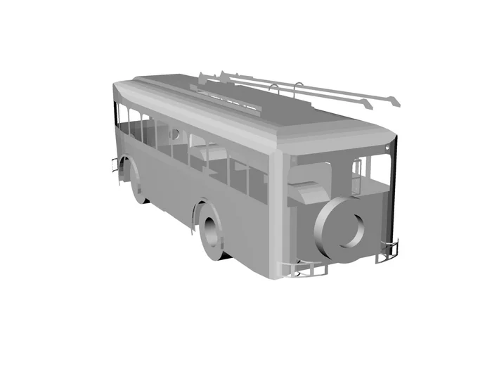 Paper model of the First Soviet trolleybus of the LK series. TT scale - My, Papercraft, 3D modeling, Longpost, Hobby, Trolleybus