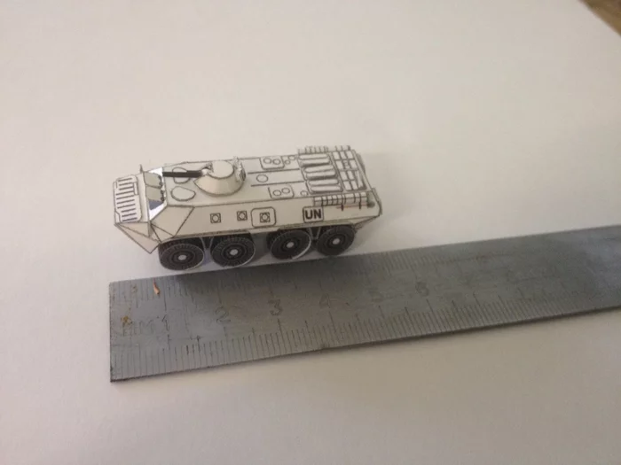 Paper model of the Soviet/Russian BTR-80. 144th scale - My, Hobby, Longpost, 3D modeling, Btr-80, Papercraft, Cigarettes, Needlework with process