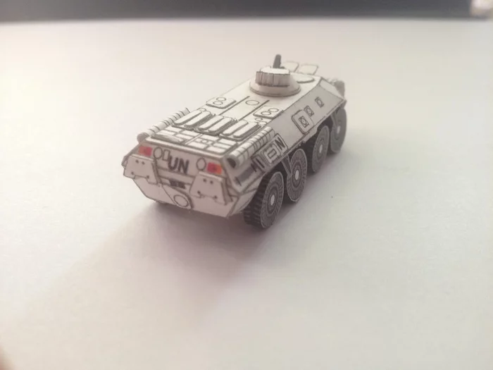 Paper model of the Soviet/Russian BTR-80. 144th scale - My, Hobby, Longpost, 3D modeling, Btr-80, Papercraft, Cigarettes, Needlework with process