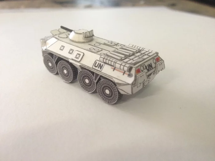 Paper model of the Soviet/Russian BTR-80. 144th scale - My, Hobby, Longpost, 3D modeling, Btr-80, Papercraft, Cigarettes, Needlework with process