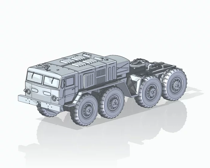 MAZ-537 - My, 3D modeling, 3D printer, 3D печать, Maz, Tractor, Longpost