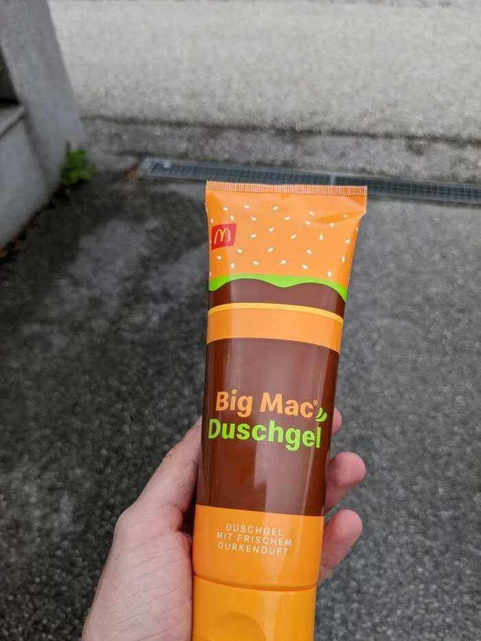 Austrian McDonalds launches Big Mac flavored shower gel - Fast food, McDonald's, Shower gel, Oddities, Miracle, Longpost, Repeat