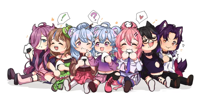 Kaibutsu stars, here they are, from left to right! - Anime, Virtual youtuber, Anime art, Loli, Chibi