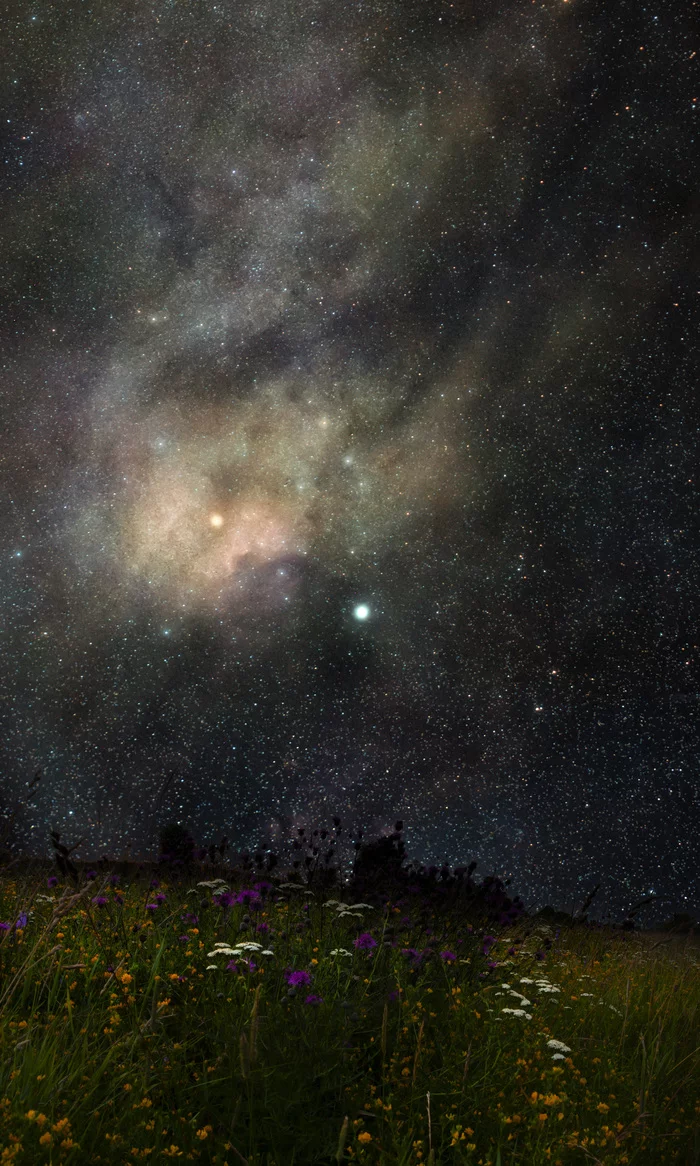 Night - My, The photo, Sky, Nature, Night, Astrophoto, Milky Way, Starry sky, Stars, Clouds