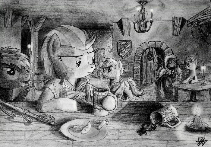 In the tavern - My little pony, Lightning dust, Original character, Tavern