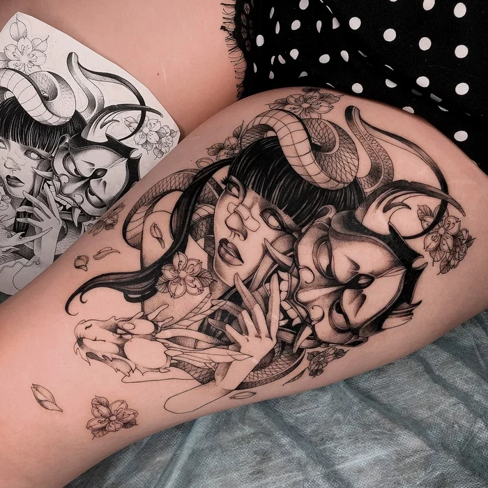 tattoos - My, Tattoo, Selfie, Graphics, Sketch, iPad, Work, Artist, Hobby, Longpost