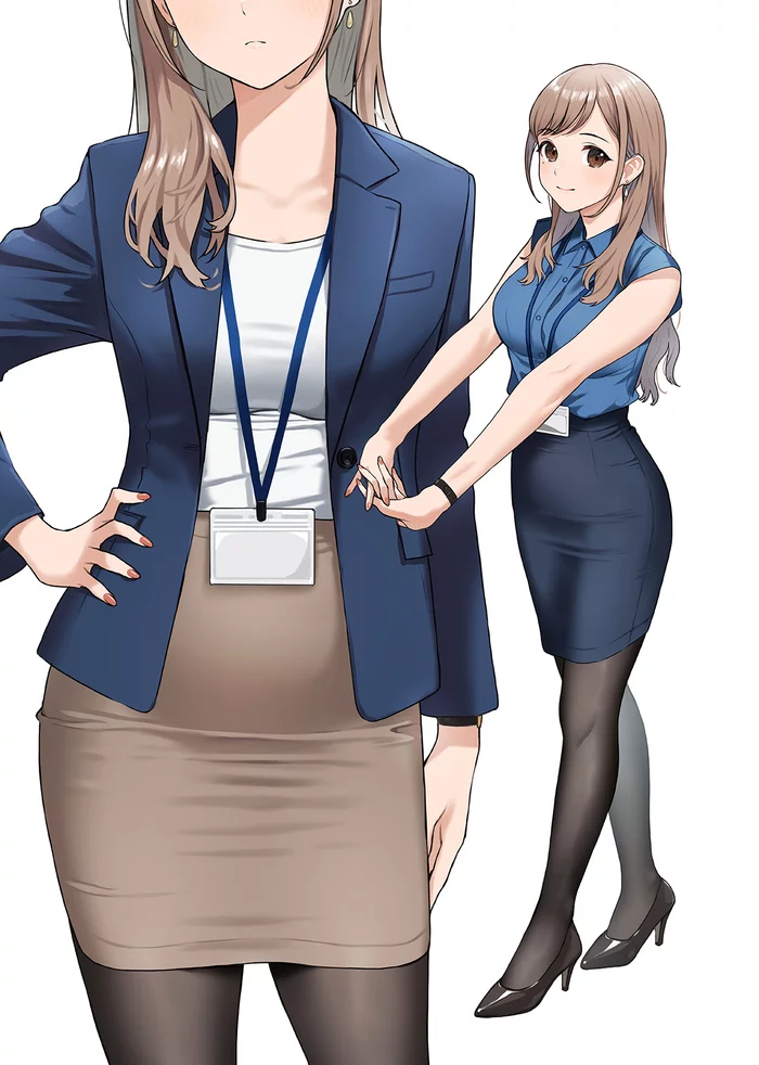Office Lady - Anime art, Anime, Original character, Doshimash0, Office, Office workers, Girls, Badge