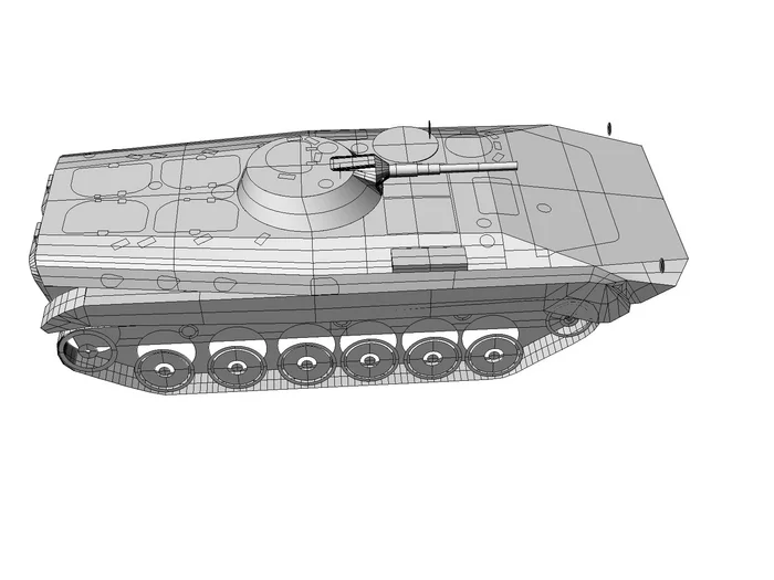 Paper model of the Soviet / Russian BMP-1 in 144th scale - My, Papercraft, 3D modeling, BMP-1, Hobby, Needlework without process, Longpost