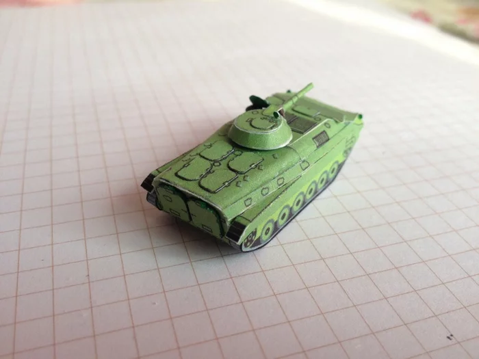 Paper model of the Soviet / Russian BMP-1 in 144th scale - My, Papercraft, 3D modeling, BMP-1, Hobby, Needlework without process, Longpost