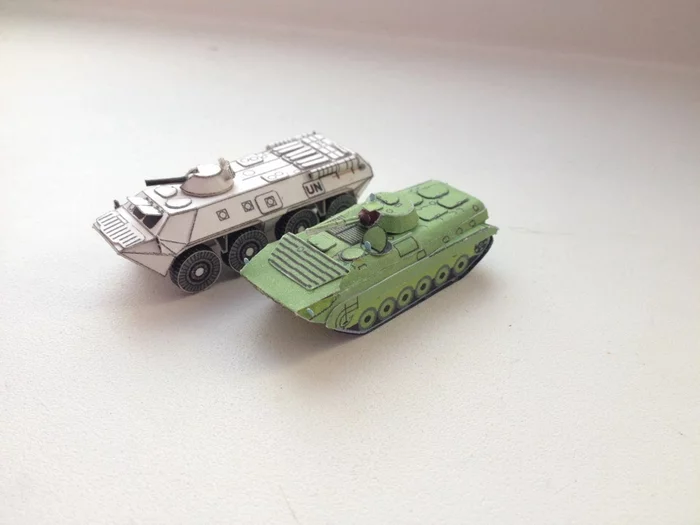 Paper model of the Soviet / Russian BMP-1 in 144th scale - My, Papercraft, 3D modeling, BMP-1, Hobby, Needlework without process, Longpost