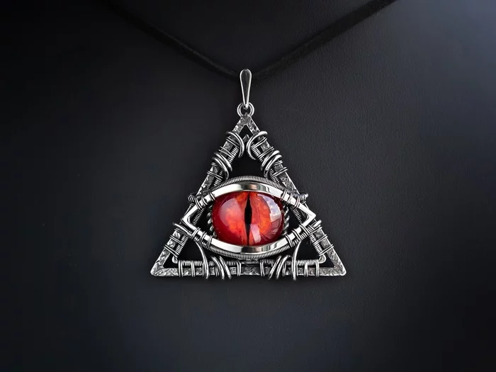 Freemasons, reptilians and pendants - My, Wire wrap, All-seeing eye, Теория заговора, Anunnaki, Masons, Reptilians, Pendant, Lampwork, Needlework without process, Longpost